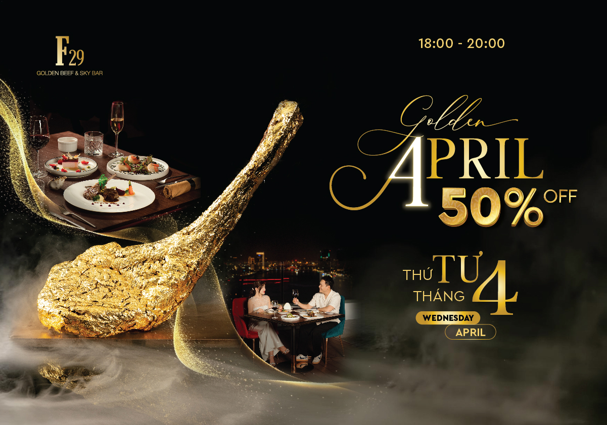 Golden April – 50% off Dining Promotion Every Wednesday at F29 Golden Beef & Sky Bar